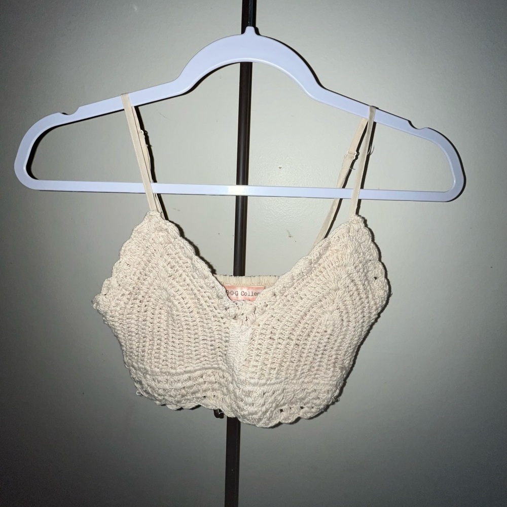 Cream Cropped Bustier Camisole Top